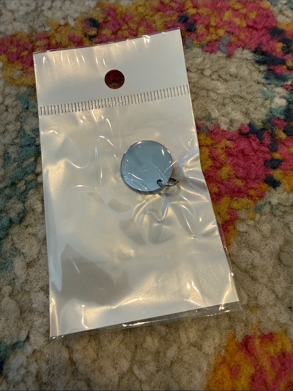 Round Silver Tone Small Charm/Pendant - Picture 4 of 4